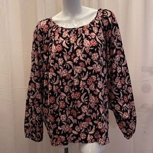 NWT…Terra & Sky Women’s Plus Size Floral Peasant Woven Flowy Top…